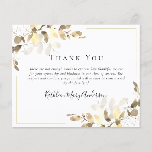 Begrotingssympathie Eucalyptus Funeral Dank u wel (Voorkant)