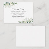 Begrotingssympathie Eucalyptus Funeral Dank u wel Notitiekaartje (Voorkant / Achterkant)