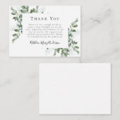 Begrotingssympathie Eucalyptus Funeral Dank u wel Notitiekaartje (Voorkant / Achterkant)