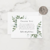 Begrotingssympathie Eucalyptus Funeral Dank u wel Notitiekaartje (Voorkant / Achterkant in situ)