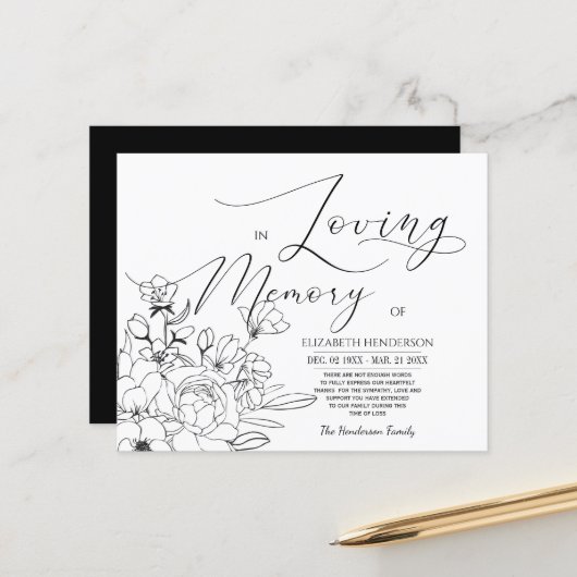 Begrotingssympathie Geheugen /Dank u. (Voorkant / Achterkant in situ)