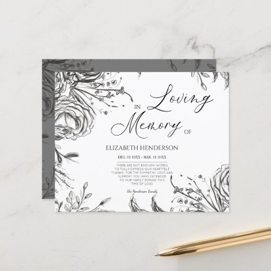 Begrotingssympathie Geheugen /Dank u. (Voorkant / Achterkant in situ)