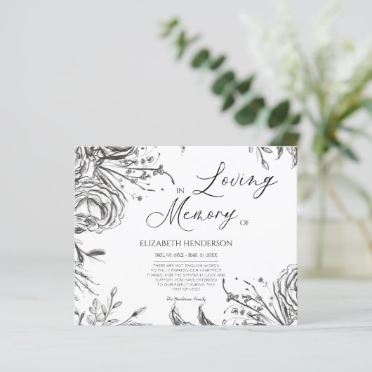 Begrotingssympathie Geheugen /Dank u. (Staand voorkant)