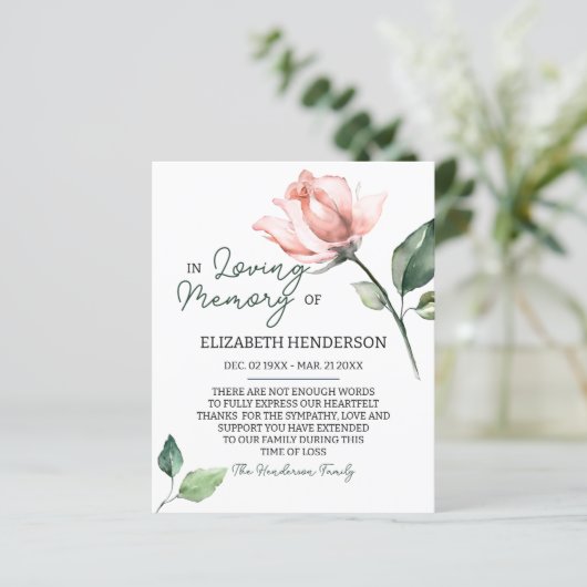 Begrotingssympathie Geheugen /Dank u. (Staand voorkant)