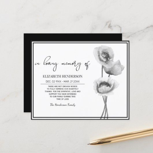 Begrotingssympathie Geheugen /Dank u. (Voorkant / Achterkant in situ)