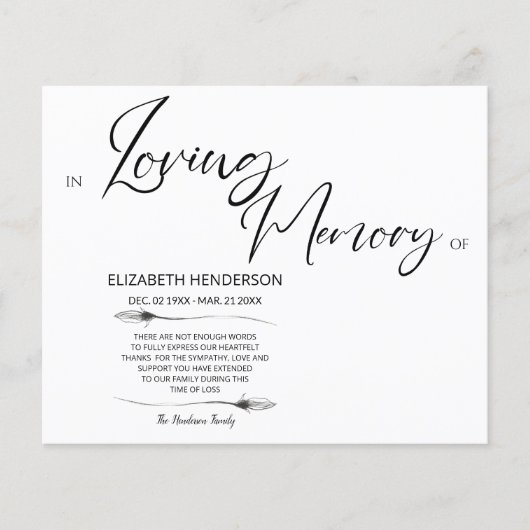 Begrotingssympathie Geheugen /Dank u. Flyer (Voorkant)