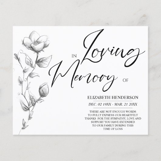 Begrotingssympathie Geheugen /Dank u. Flyer (Voorkant)