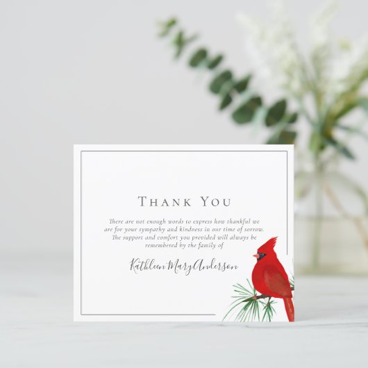 Begrotingssympathie Kardinaal Funeral Dank u wel (Staand voorkant)