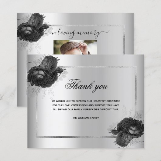 Begrotingssympathie zilveren foto bedankt (Voorkant / Achterkant)