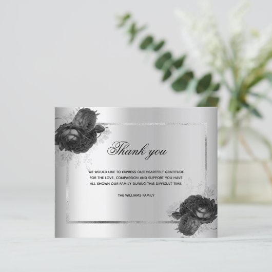 Begrotingssympathie zilveren foto bedankt (Staand voorkant)