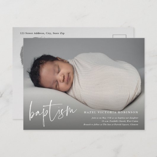 Begrotingsteam Baptisme & Christening Uitnodiging Briefkaart (Voorkant / Achterkant)