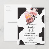 Begrotingsthema Westerne Koe Birthday Party Uitnodiging Briefkaart (Voorkant / Achterkant)