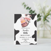 Begrotingsthema Westerne Koe Birthday Party Uitnodiging Briefkaart (Staand voorkant)