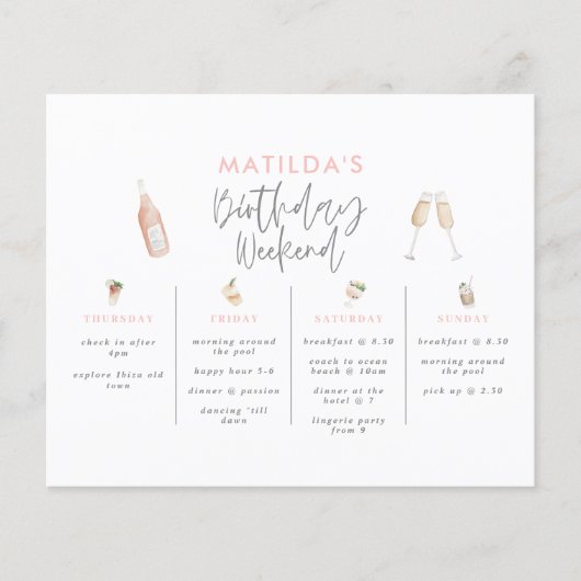 Begrotingstraject voor girale verjaardagsweekends (Voorkant)