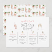 Begrotingstraject voor girale verjaardagsweekends kaart (Voorkant / Achterkant)