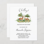 Begrotingsuitnodiging voor Baby shower bosbos (Voorkant / Achterkant)