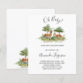 Begrotingsuitnodiging voor baby shower bosdieren (Voorkant / Achterkant)