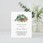 Begrotingsuitnodiging voor baby shower bosgebieden (Staand voorkant)