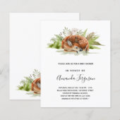 Begrotingsuitnodiging voor baby shower bosherten (Voorkant / Achterkant)