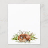 Begrotingsuitnodiging voor baby shower bosherten (Achterkant)