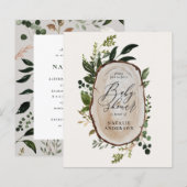 Begrotingsuitnodiging voor baby shower van bijtend (Voorkant / Achterkant)