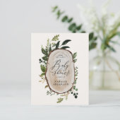 Begrotingsuitnodiging voor baby shower van bijtend (Staand voorkant)