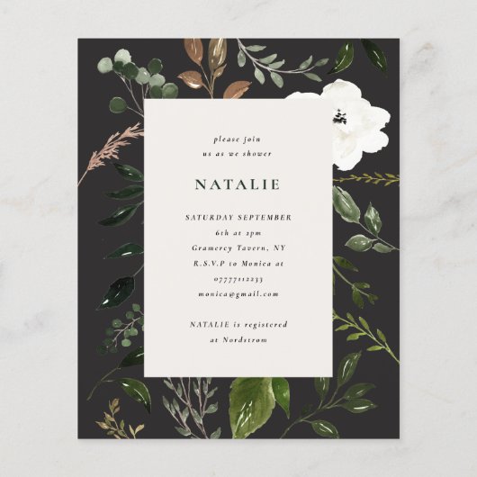 Begrotingsuitnodiging voor baby shower van bijtend flyer (Achterkant)