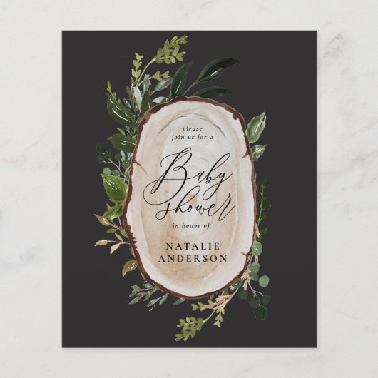 Begrotingsuitnodiging voor baby shower van bijtend flyer (Voorkant)