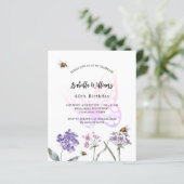 Begrotingsuitnodiging voor de jaardag vlinderbloem (Staand voorkant)