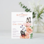 Begrotingsuitnodiging voor Floral vlinder baby sho (Staand voorkant)