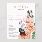 Begrotingsuitnodiging voor Floral vlinder baby sho (Voorkant)