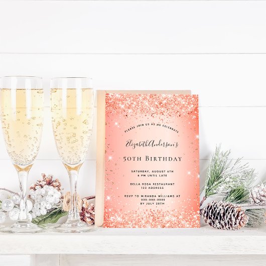 Begrotingsuitnodiging voor glitter oranje