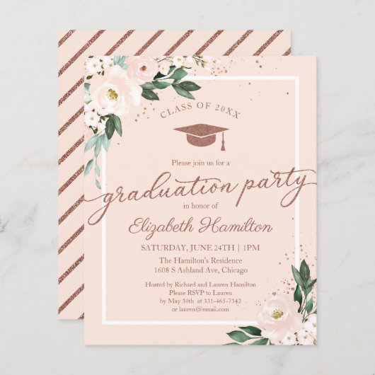 Begrotingsuitnodiging voor het Afstudeerder van de (Voorkant / Achterkant)