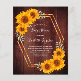 Begrotingsuitnodiging voor het baby shower van bij