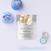 Begrotingsuitnodiging voor het zoete 16 zilveren g flyer (Enkel)