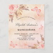 Begrotingsuitnodiging voor Quinceanera pampas butt Flyer (Voorkant)