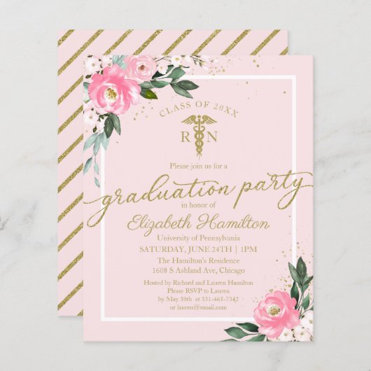 Begrotingsuitnodigingen Partij Afstudeerder verple (Voorkant / Achterkant)