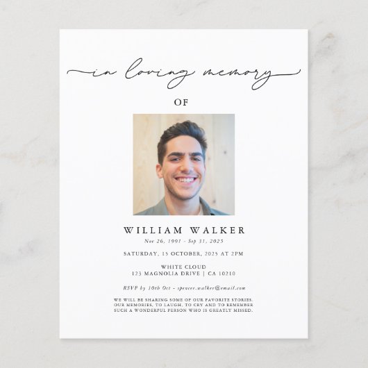 Begrotingsviering van de herdenking van het leven flyer (Voorkant)