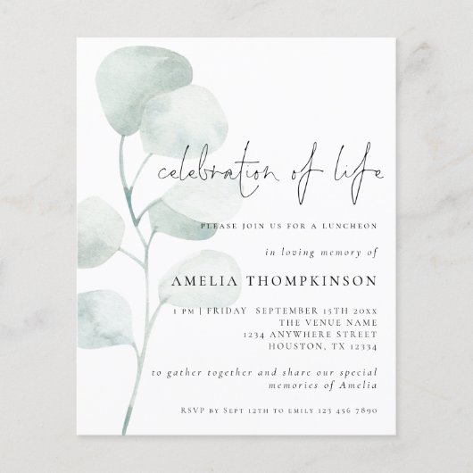 Begrotingsviering van de "Life Sage Eucalyptus Inv (Voorkant)