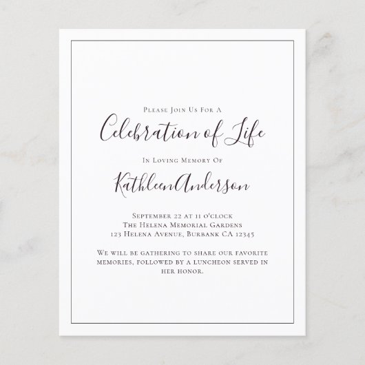 Begrotingsviering van de uitnodiging tot het indie (Voorkant)