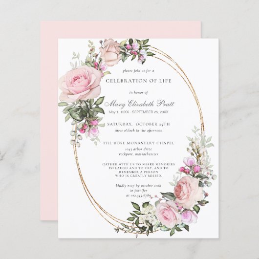 Begrotingsviering van de uitnodiging tot het indie (Voorkant / Achterkant)