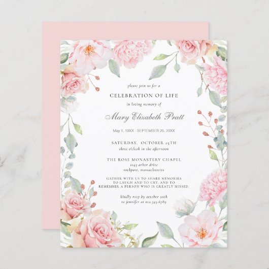 Begrotingsviering van de uitnodiging tot het indie (Voorkant / Achterkant)