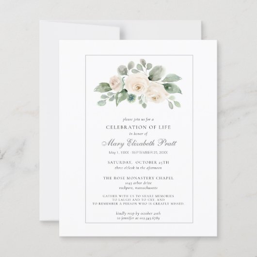 Begrotingsviering van de uitnodiging van Life Whit (Voorkant)