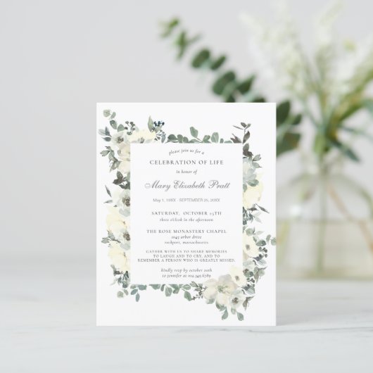 Begrotingsviering van de uitnodiging van Life Whit (Staand voorkant)