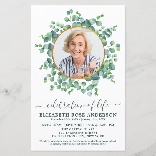 Begrotingsviering van het leven Eucalyptus Foto ui (Voorkant)