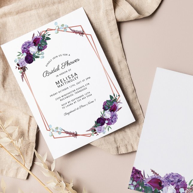 BegrotingsVrijgezellenfeest Paars Floral Geometric (Creator heeft geüpload)