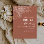 BegrotingsVrijgezellenfeest Terracotta verbrand Si Kaart<br><div class="desc">Budget Burnt Oranje Minimalist Botanical Floral, Pampas Grass, en Palm Leaves Line Art Terracotta (terra cotta) en Neutral Brown Earth Tone Boho Bohemian Sketch Wedding Vrijgezellenfeest Autumn (Herfst), Winter, Spring of Summer Invitations - bevat prachtige en elegante scripttypografie voor de speciale Bride die voor de dag van de bruiloft moet...</div>
