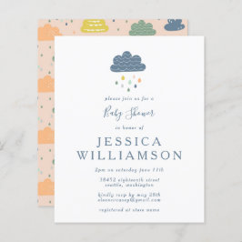 Begrotingswolken en regendruppels in blauw Baby sh