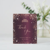 Begrotingszoet 16 Bourgogne roos goud dank u uw ka (Staand voorkant)