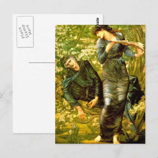 Beguiling van Merlin ~ Burne-Jones 1874 schilderen Briefkaart (Voorkant / Achterkant)
